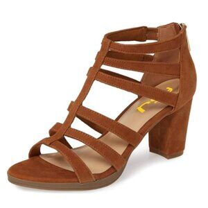 Visit the FSJ Store FSJ Women Chunky Mid High Heel Sandals Open Toe T-Strap Pum